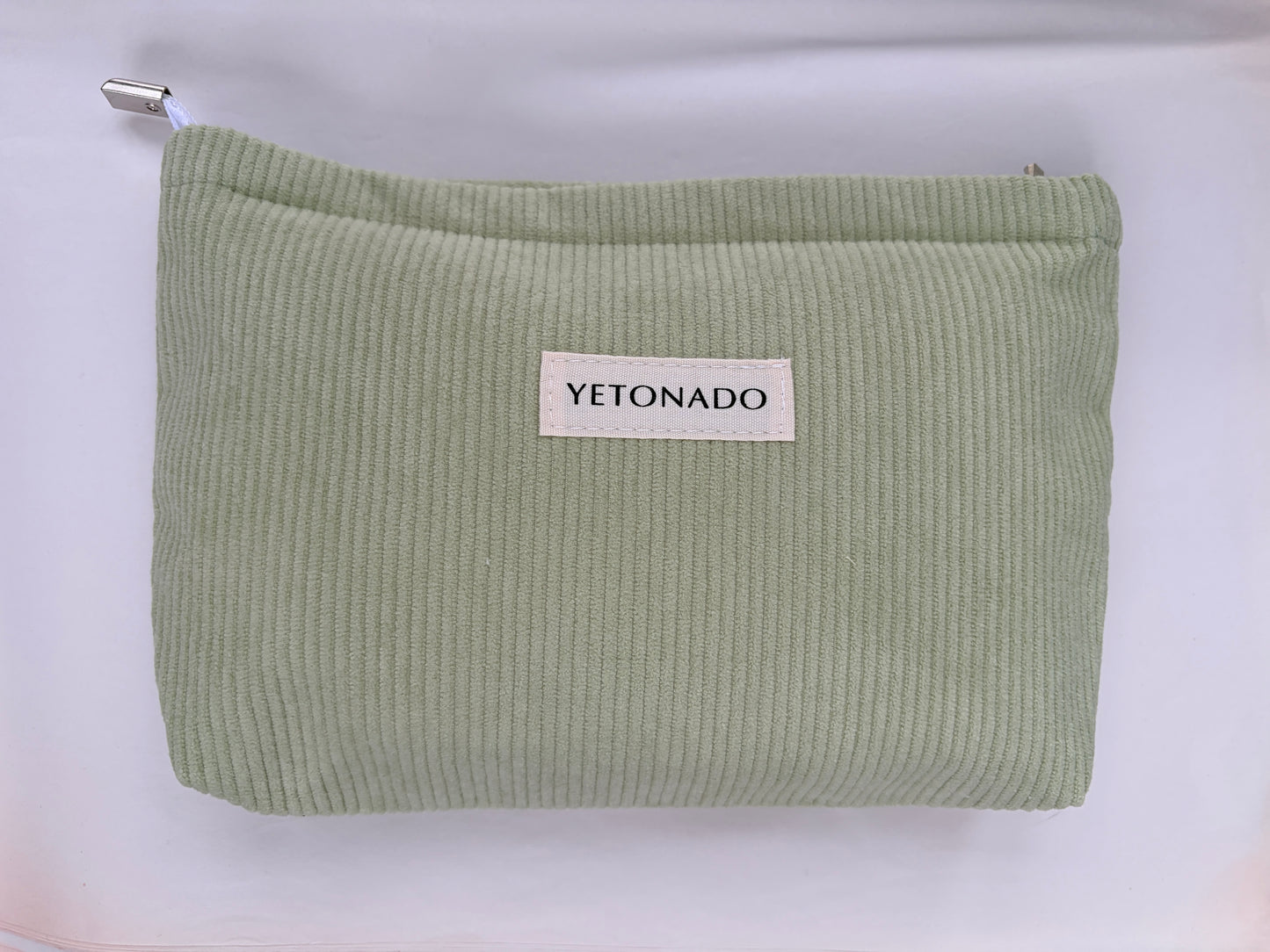 Corduroy Velvet Makeup Bag - Green