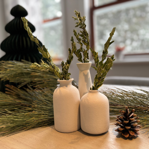 Nordic Minimalist Ceramic Vase Set (3 Pieces) - Beige