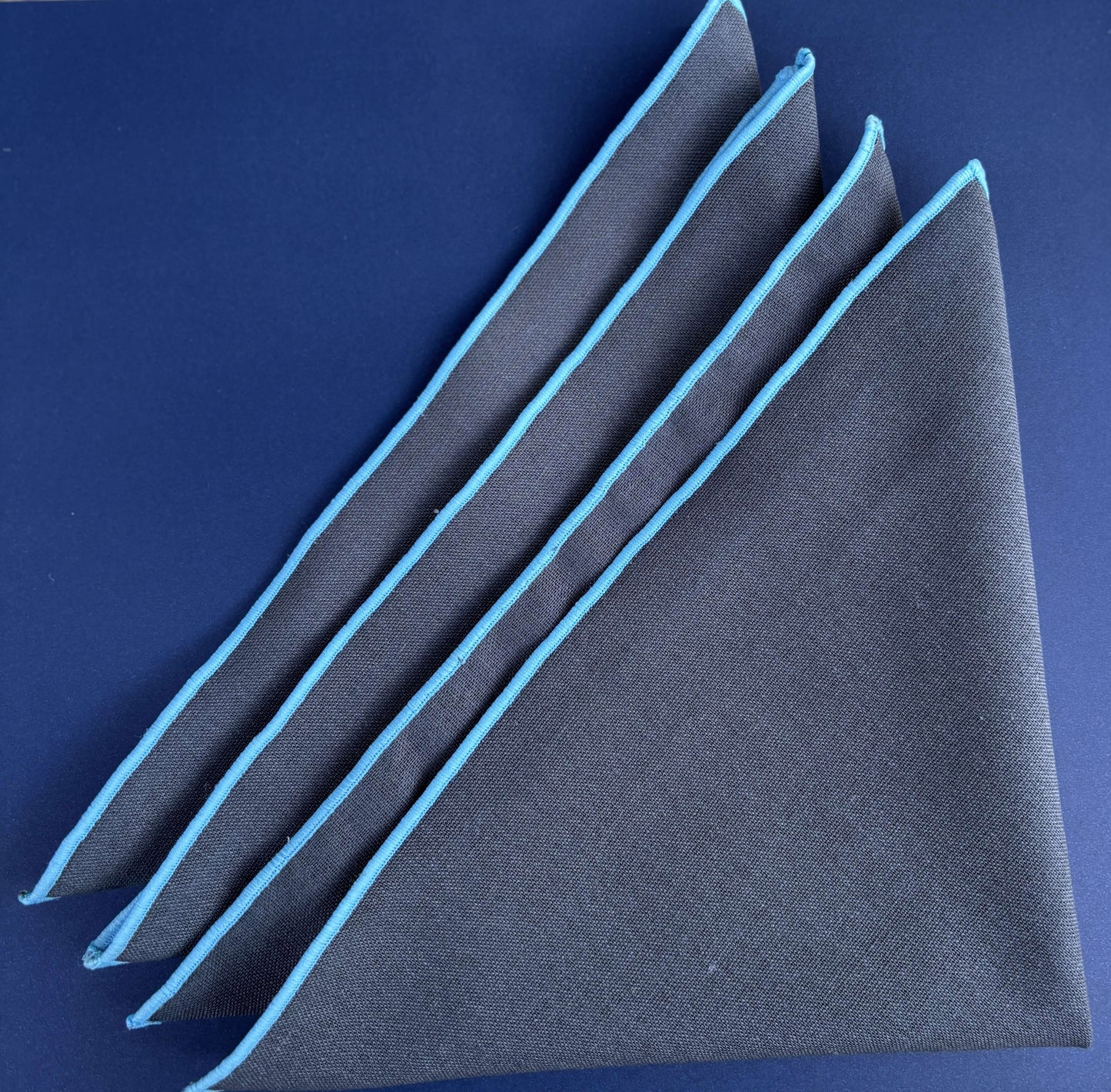 Grey and Blue Cloth Napkins