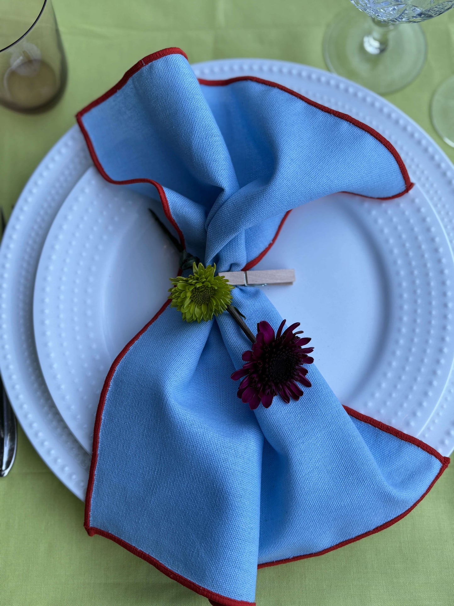 Blue and Orange Cloth Napkins