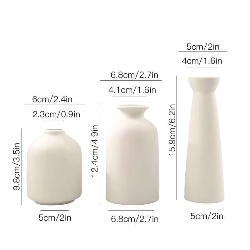 White Ceramic vase set