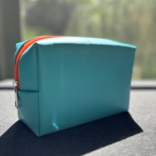 Colorful Turquoise & Orange Makeup Bag