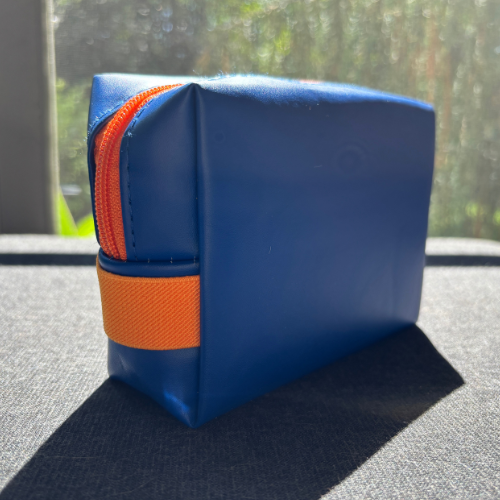 Colorful Blue & Orange Makeup Bag