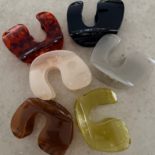 U-Shape Hair Claw Clip- Translucent White