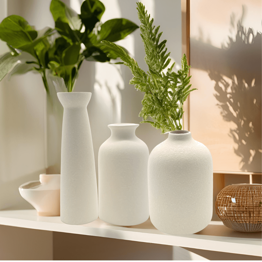 White Ceramic vase set