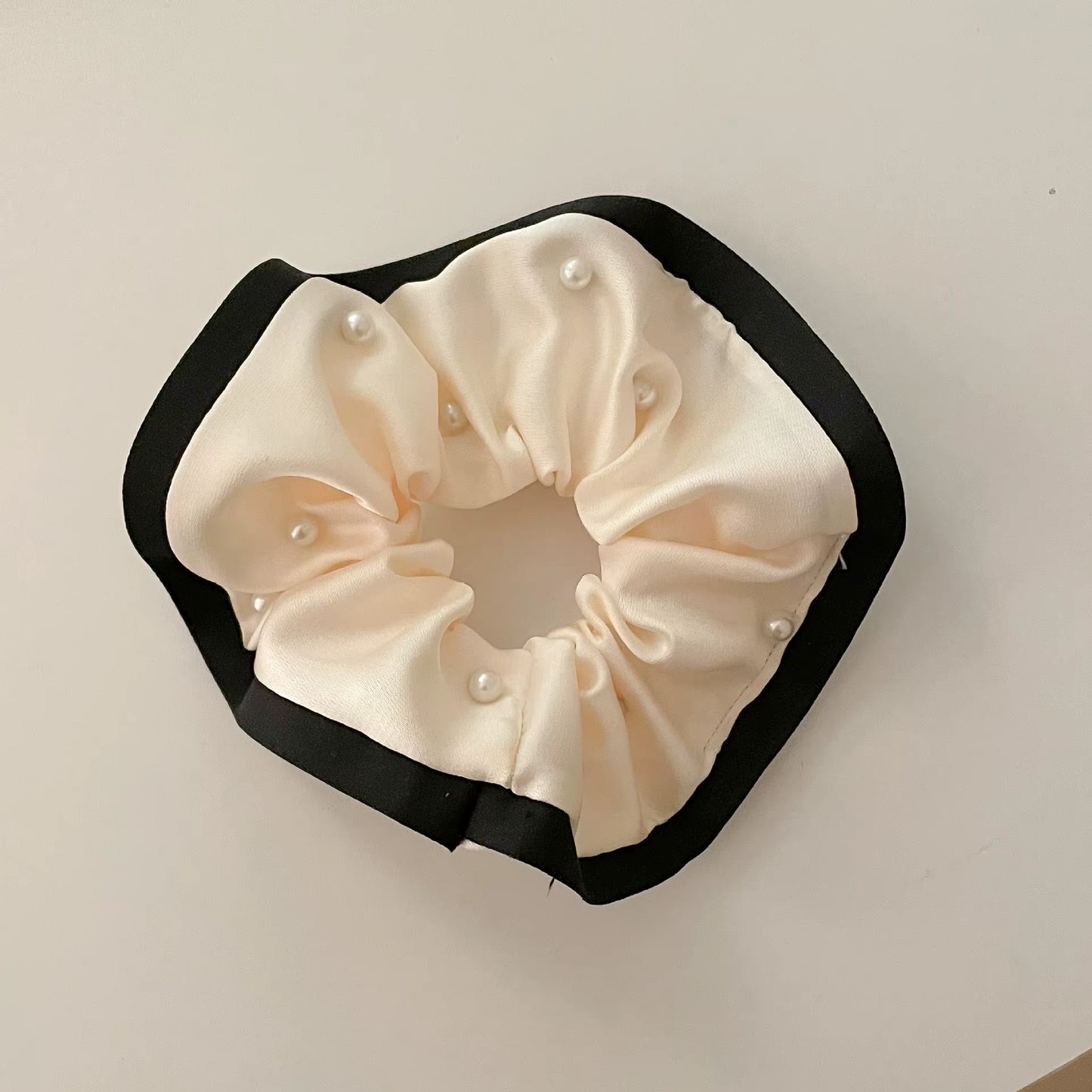 Pearl Satin Scrunchie - Luxe Hair Tie