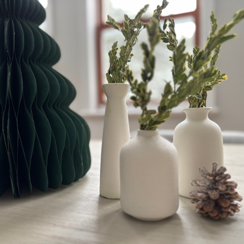 Nordic Minimalist Ceramic Vase Set (3 Pieces) - Modern Home Decor