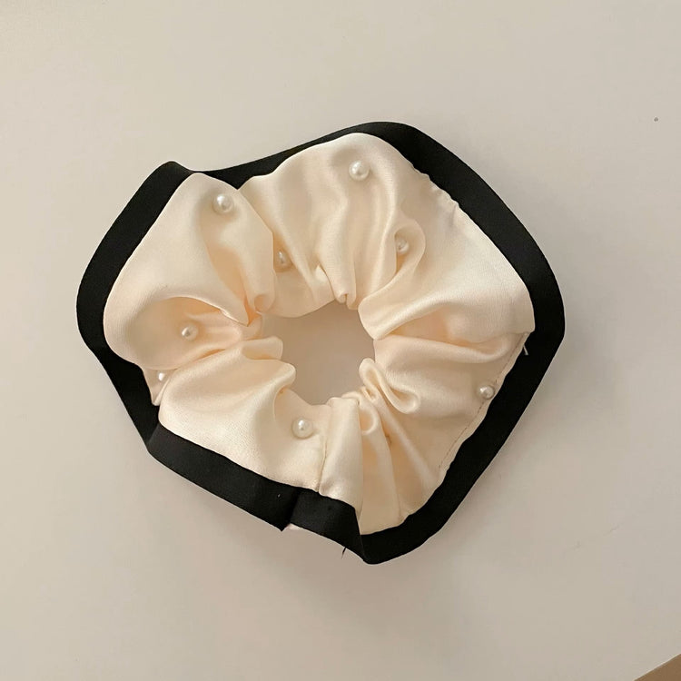 Pearl Satin Scrunchies