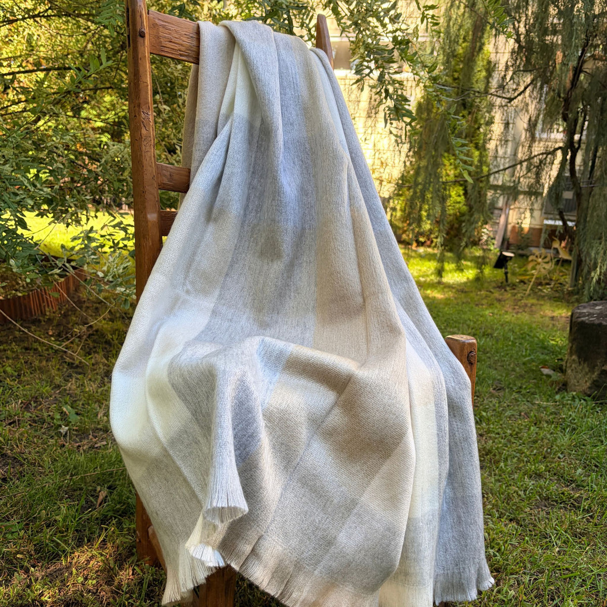 Alpaca Throw Blanket - Coastal Check