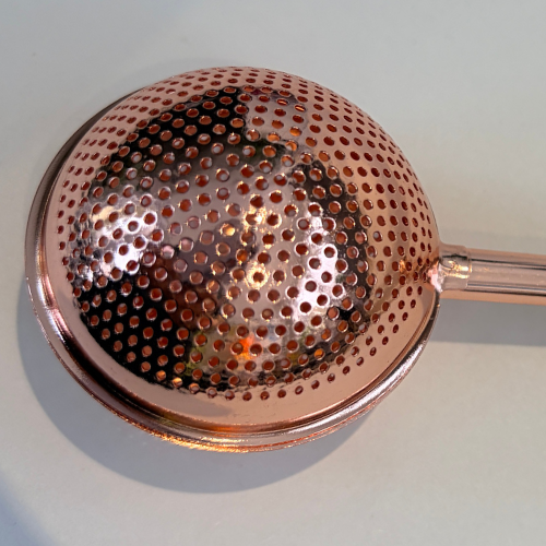 Ball Shape Tea Infuser with Push Handle - Stainless Steel Loose Leaf Strainer (Rose gold)