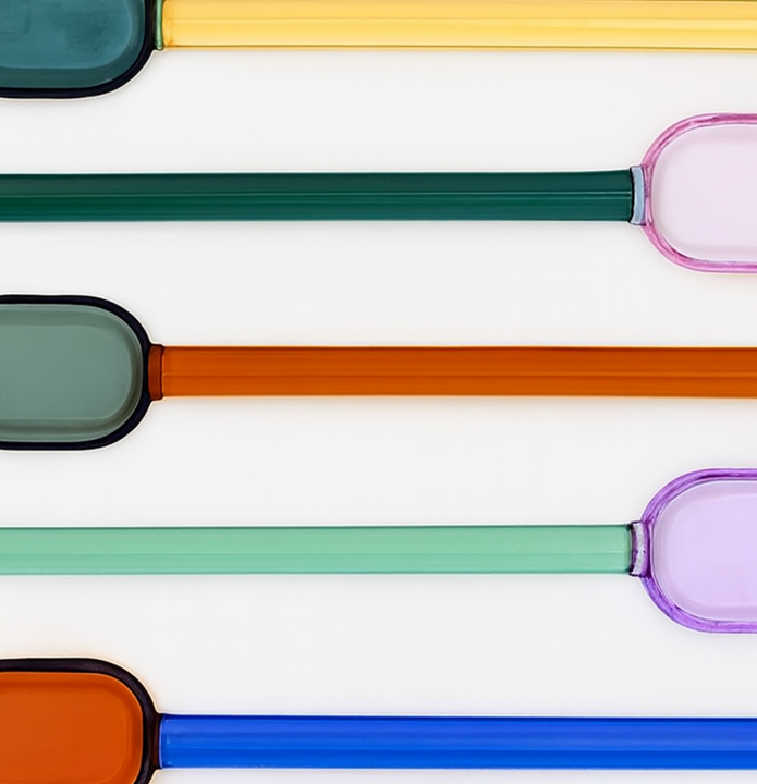 Glass Spoon - Green & Purple (Sets of 2 & 4)