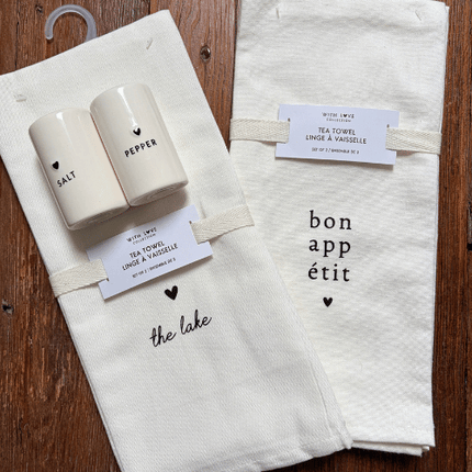 Ceramic Salt & Pepper Shaker Set – With Love Collection