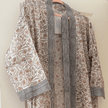 Block-Print Kimono-Style Robe – Cream Floral