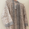 Block-Print Kimono-Style Robe – Cream Floral