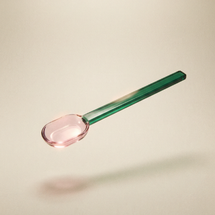 Cuillères en verre - Verte et rose (Ensemble de 2 ou 4)