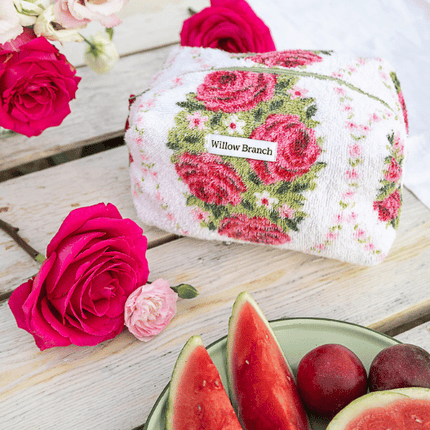 Handmade Rose Print Cosmetic Pouch