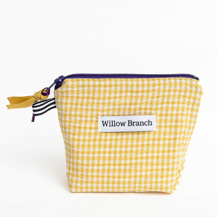 Handmade Yellow Gingham Triangle Pouch