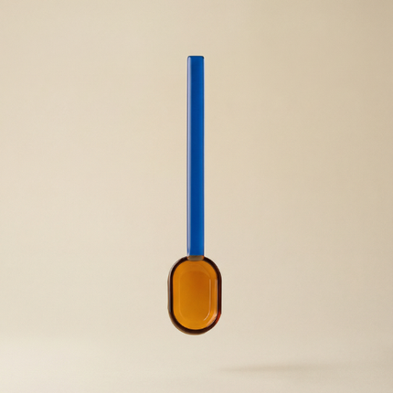 Cuillères en verre  - Bleu et ambre (Ensemble de 2 et 4) 