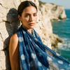 Lotus Kota Cotton Scarf — Hand Block-Printed Indigo