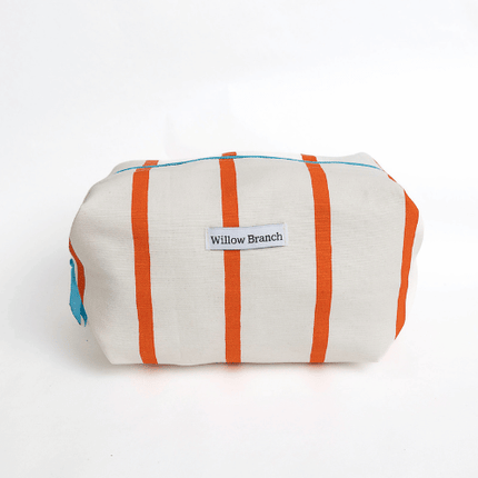 Rectangular pouch with orange stripes and 'Willow Branch' label on a white background