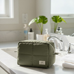 Quilted Cotton Cloud Cosmetics Bag - Green