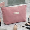 Corduroy Velvet Makeup Bag - Pink