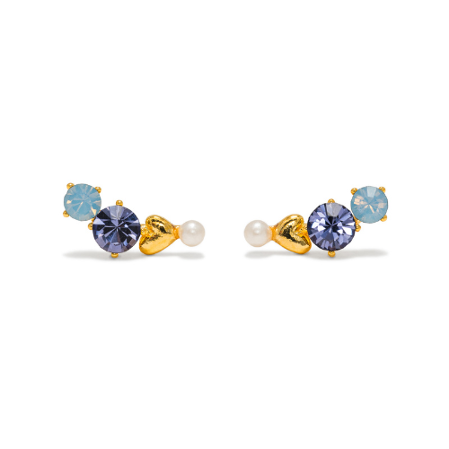 Les boucles d'oreilles Amorette grimpantes - Bleu