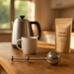 Tea Infuser with Push Handle - (Silver)
