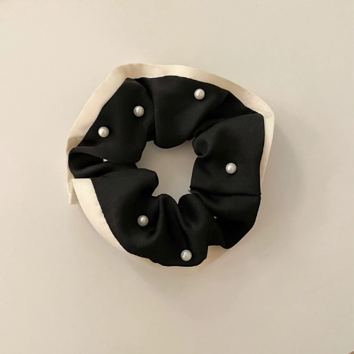Pearl Satin Scrunchie - Luxe Hair Tie