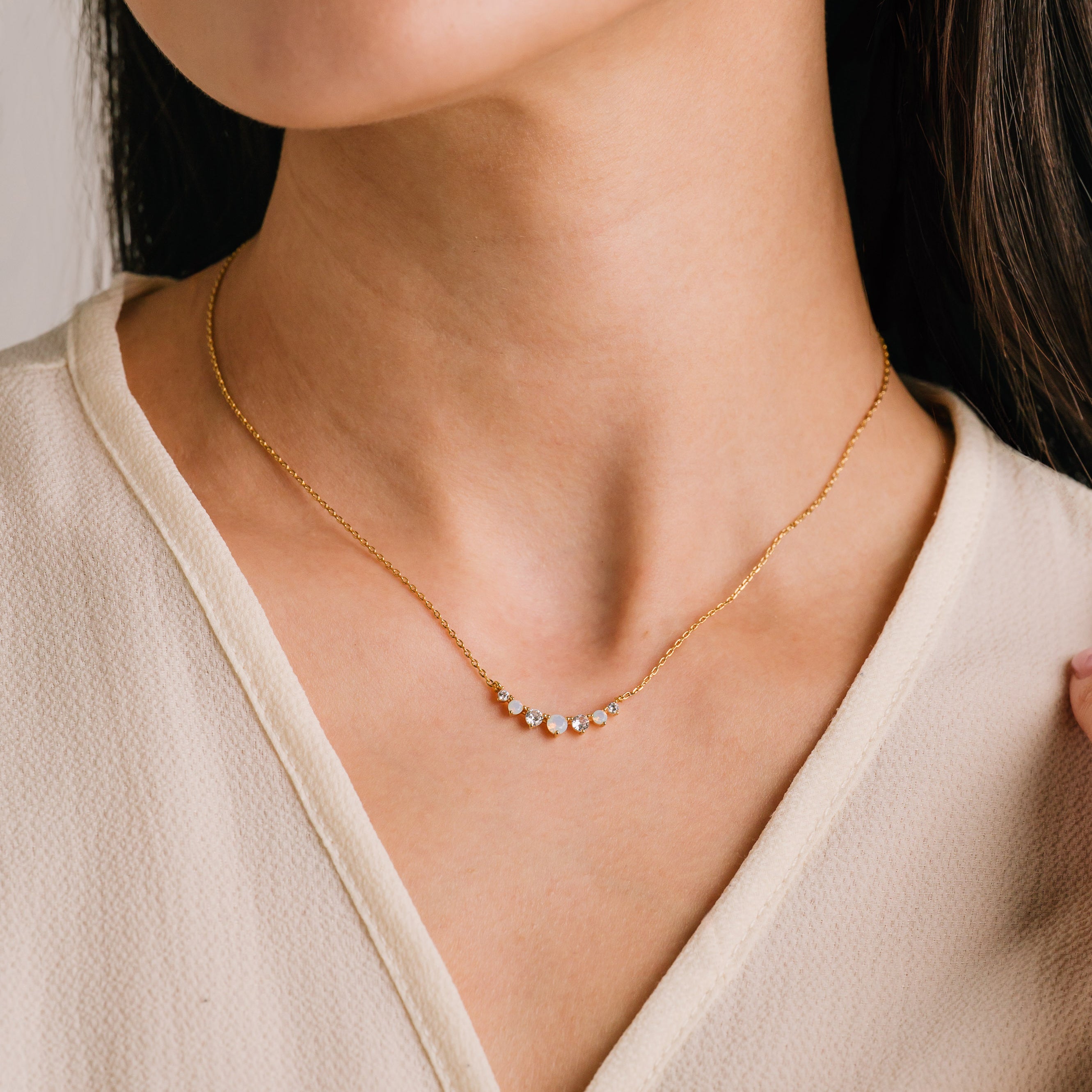 Lover's Tempo - Collier Dewdrop - Blanc Opale
