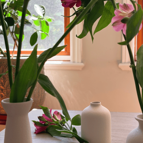Nordic Minimalist Ceramic Vase Set (3 Pieces) - White