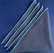Serviettes de cocktail en coton et lin - Gris anthracite avec bordure bleue (lot de 4)