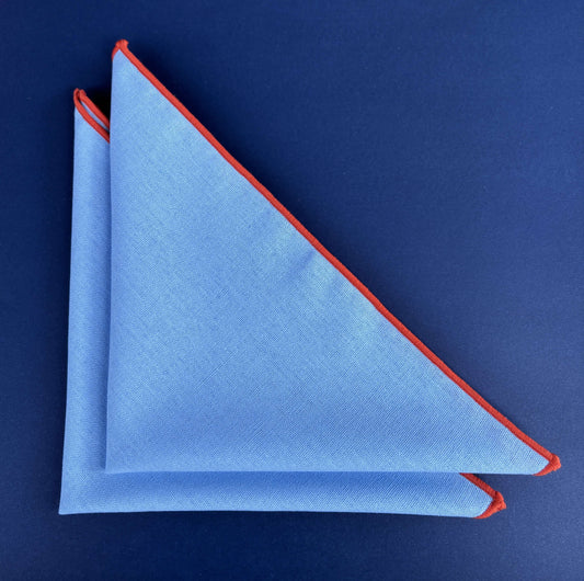 Serviettes en Tissu Bleu & Orange