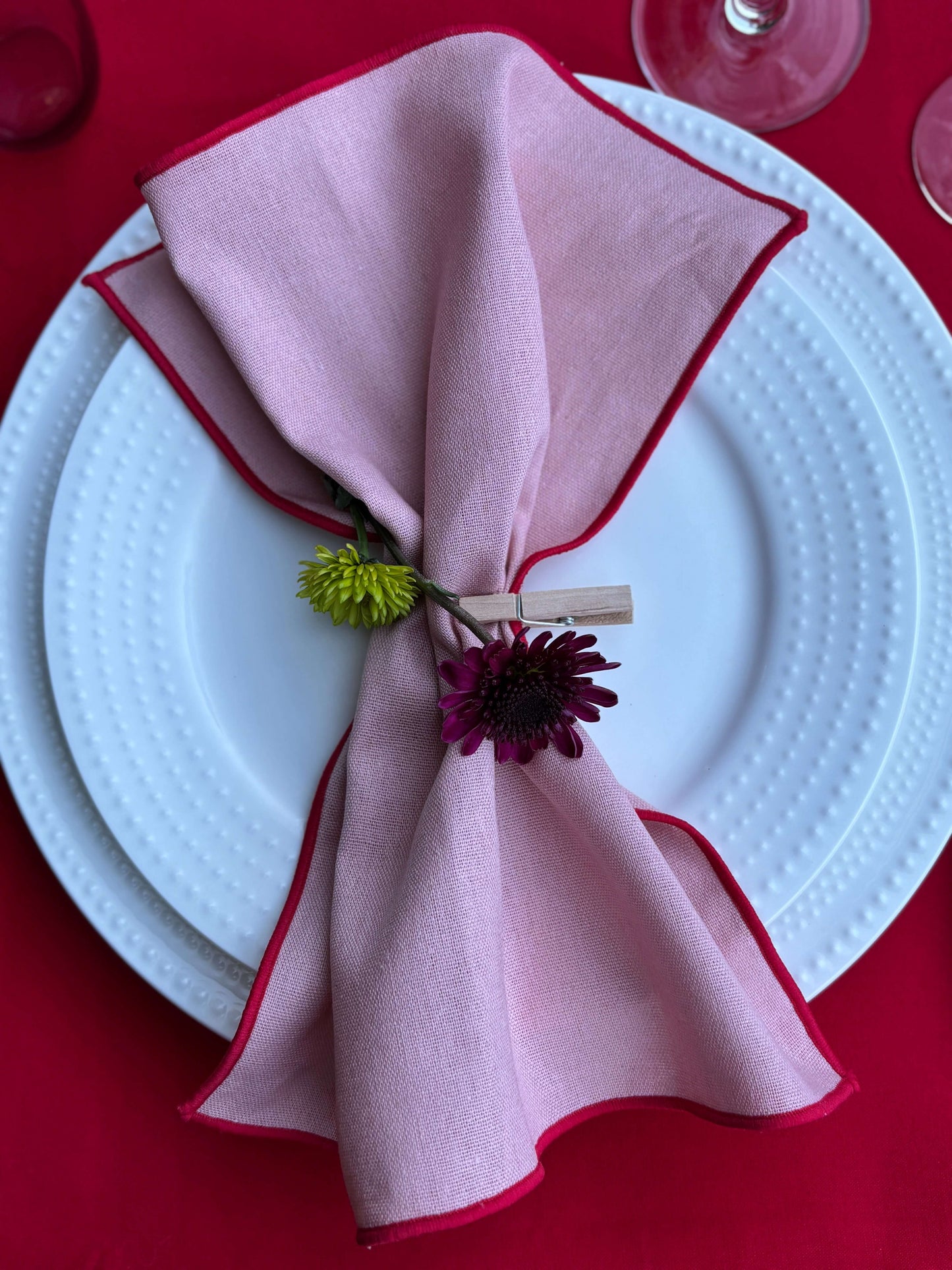 Pink and Red Cloth Napkins