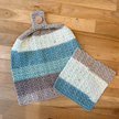 Ensemble artisanal torchon suspendu et débarbouillette - Collection Lucie