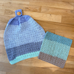 Ensemble artisanal torchon suspendu et débarbouillette - Collection Lucie