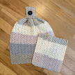 Ensemble artisanal torchon suspendu et débarbouillette - Collection Lucie