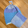 Ensemble artisanal torchon suspendu et débarbouillette - Collection Lucie