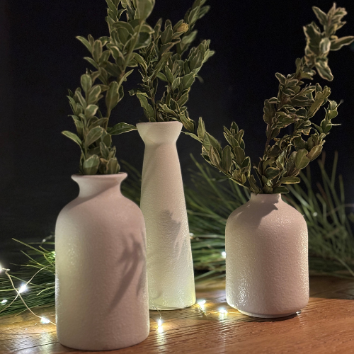 Set of 3 small ceramic vases