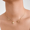 Starfish & Sun Charm Necklace – Gold Plated