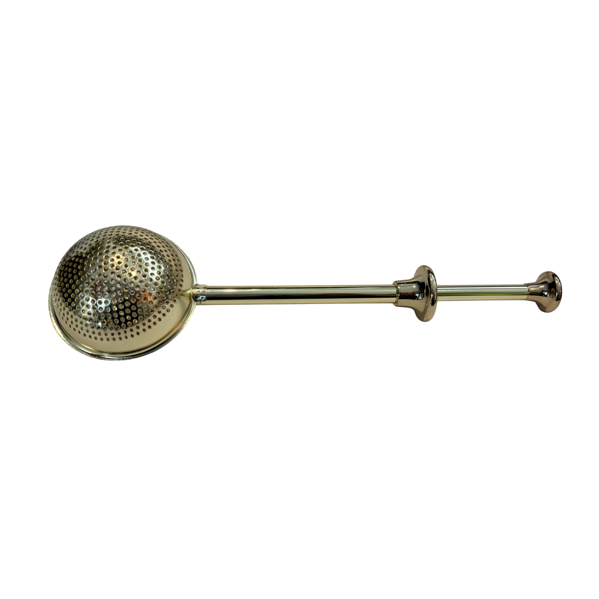 Tea Infuser with push handle - (Light Gold)