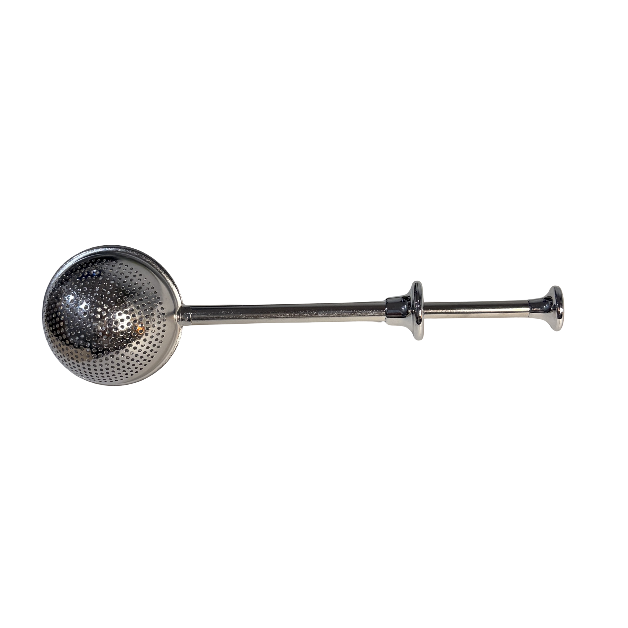 Tea Infuser with Push Handle - (Silver)