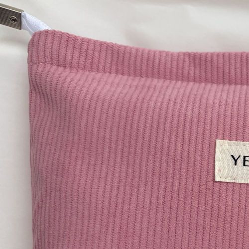 Corduroy Velvet Makeup Bag - Pink