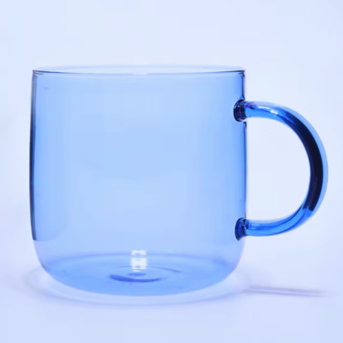 Hand-blown Glass Mug - Light Blue (350ml)