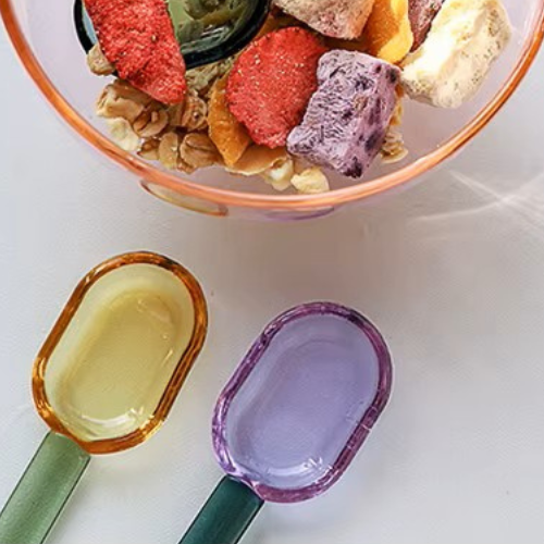 Hand-blown Glass Spoon - Gray & Amber