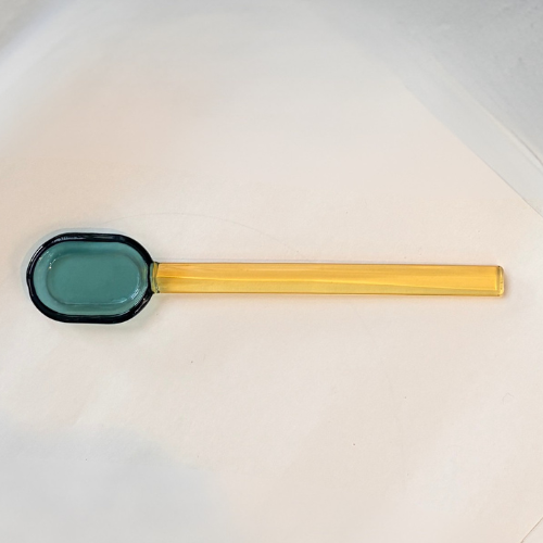 Hand-blown Glass Spoon - Yellow & Green