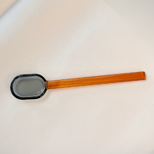 Hand-blown Glass Spoon - Gray & Amber