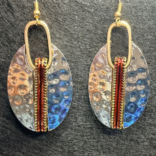 Hammered Silver Drop Earrings