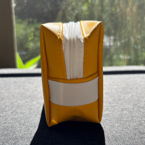 Colorful Yellow & White Makeup Bag