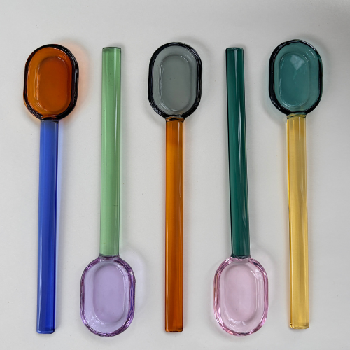 Glass Spoon - Green & Purple (Sets of 1, 2 & 4)